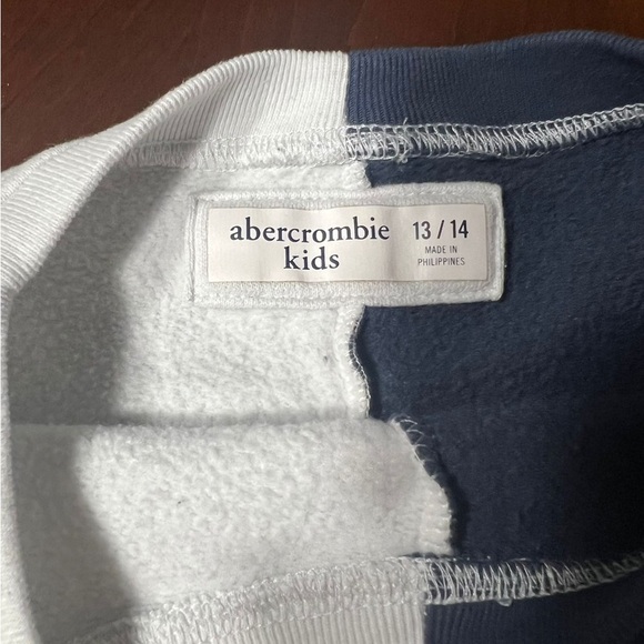 Abercrombie Kids Split Design Sweatshirt - White and Blue - Picture 4 of 8